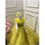 Royal feathered ruffled dress - Image 3