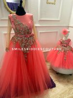 Rhinestones embellished mum and daughter set