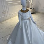 crisscross shoulder little bride dress