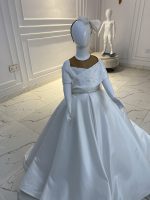 crisscross shoulder little bride dress